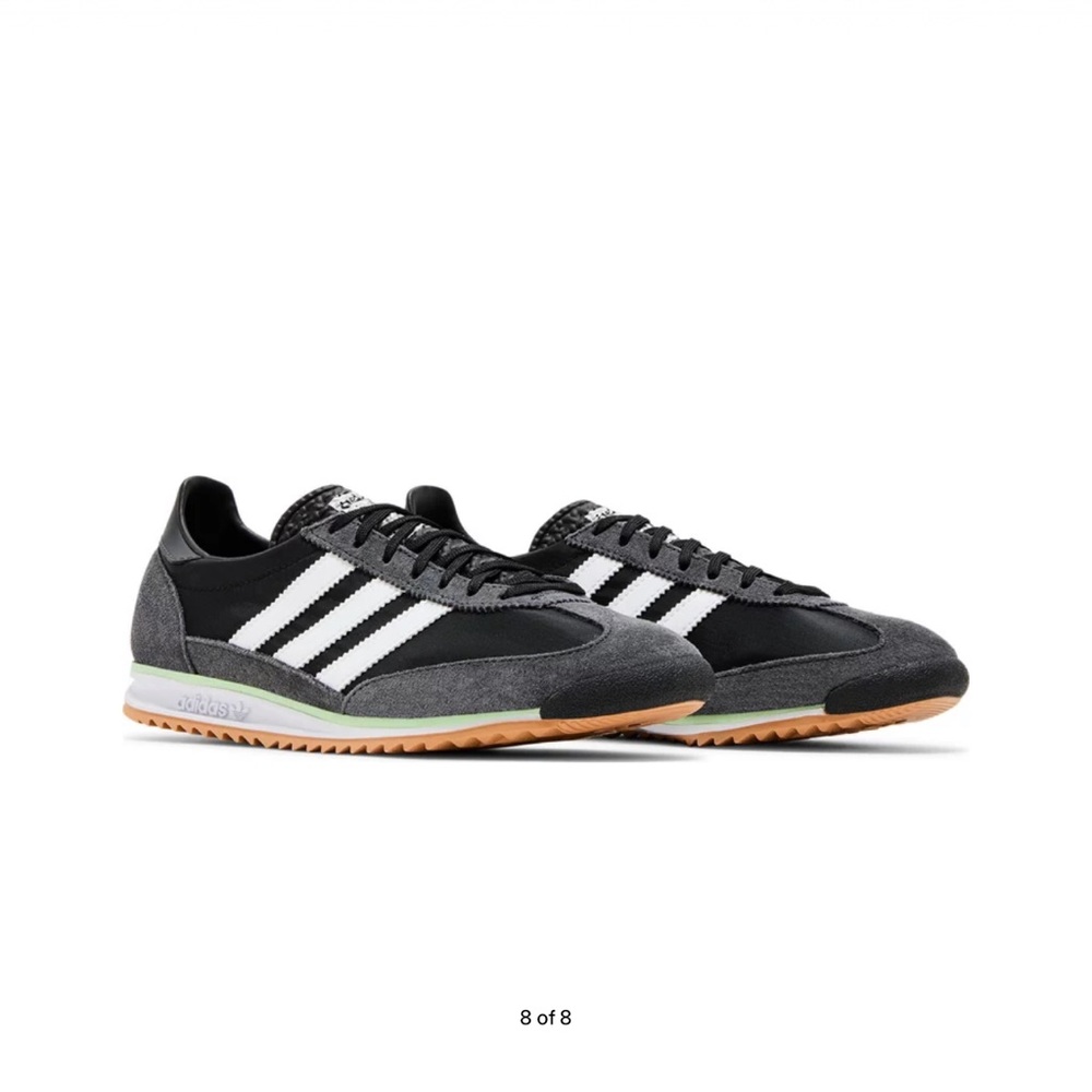 adidas Black White Gum Retro Runner Sneakers
